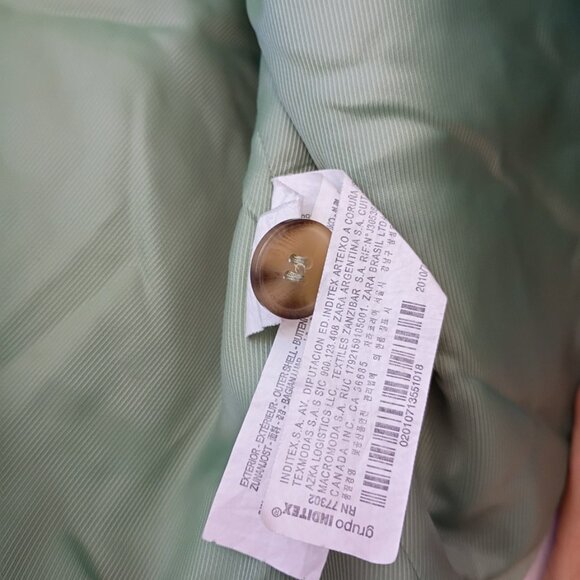 ZARA Cropped Blazer | Sage Green | Short Sleeve | Size XS - Picture 8 of 8